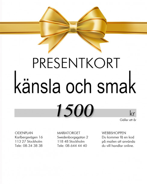 Presentkort 1500