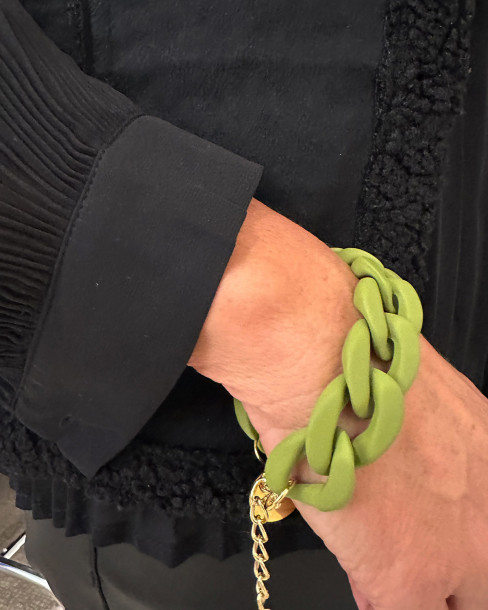 Armband grön matt kedja från By Odahl 2