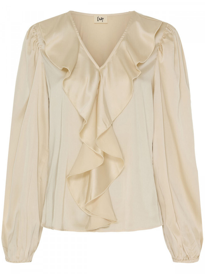 Blus Steff Flounce creme från Isay