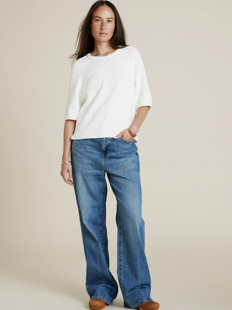 Stickad tröja Savannah vit från SibinLinnebjerg