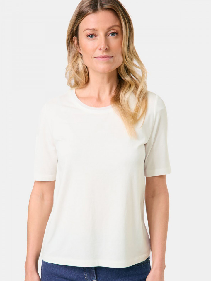 Topp med satinkant gräddvit från...