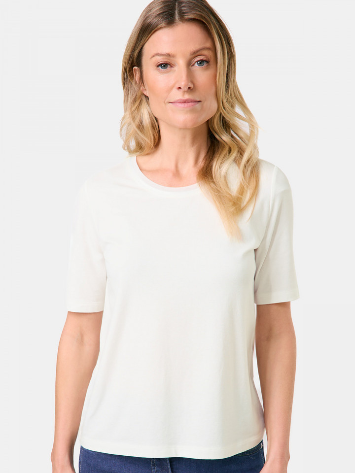 Topp med satinkant gräddvit från...