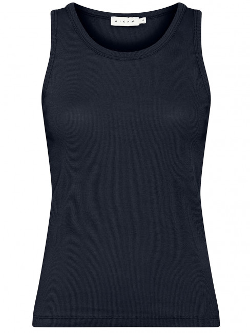 Ribbstickat bomullslinne svart från Micha