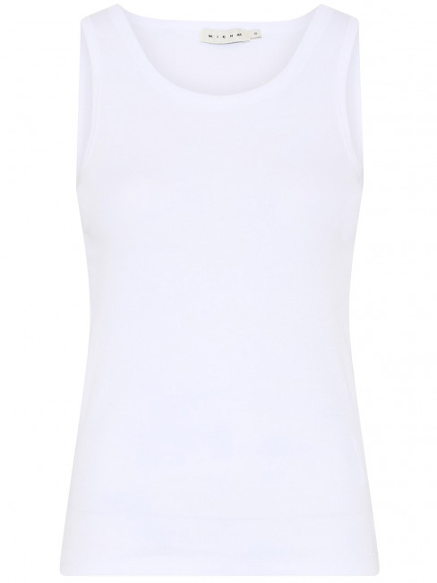 Ribbstickat bomullslinne vitt från Micha