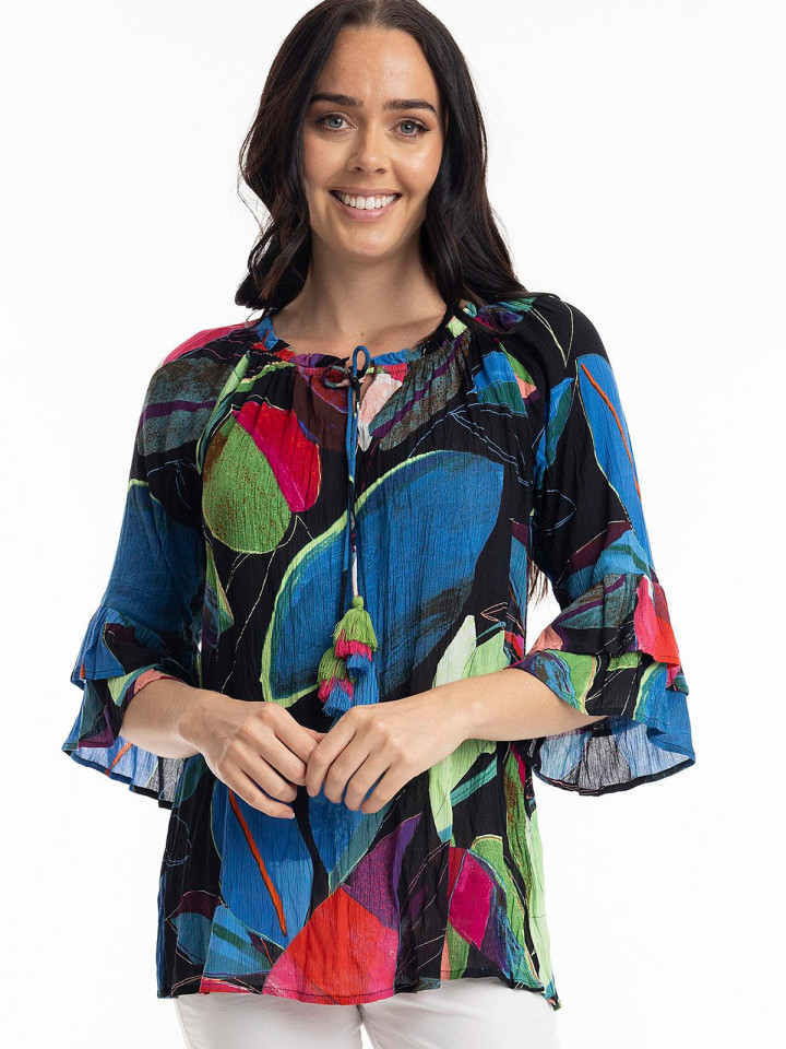 Blus Seychelles Multi svart från Orientique