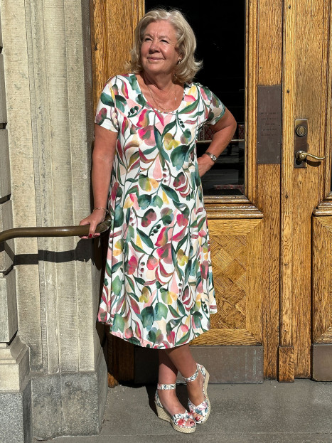 Klänning Samika Grön/rosa från Mansted