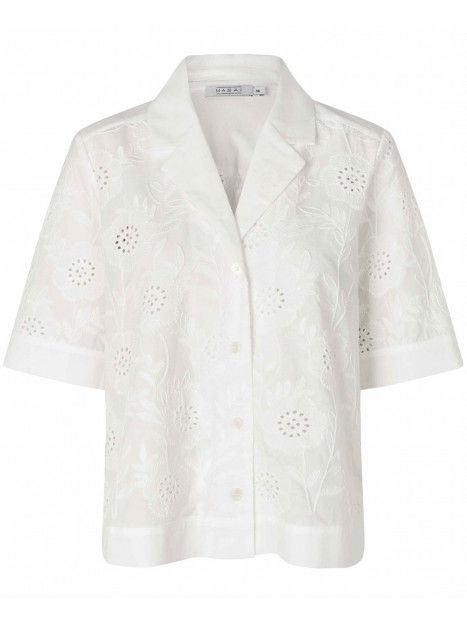 Broderad Irisonne blus vit från Masai