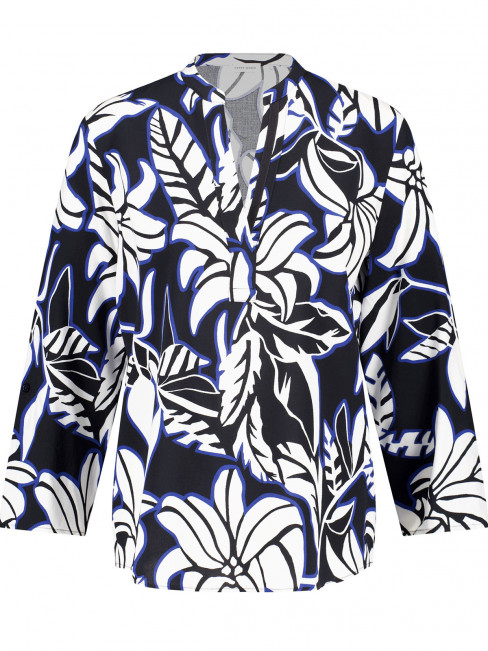 Viskosblus svart/blå från Gerry Weber