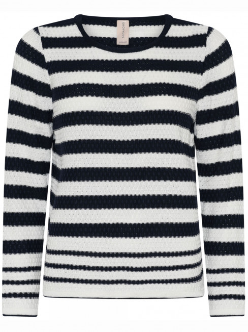 Mönsterstickad Tröja marin ränder från Skovhuus