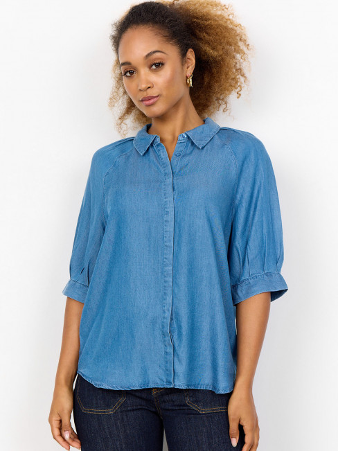 Blus i lyocell denimblå från SoyaConcept