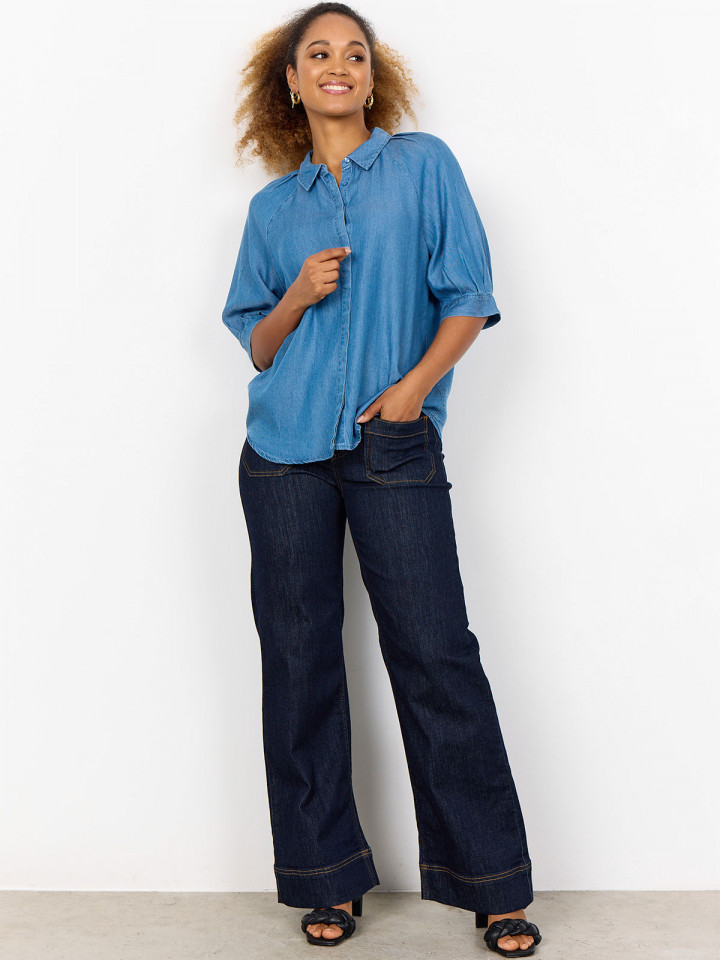 Blus i lyocell denimblå från SoyaConcept