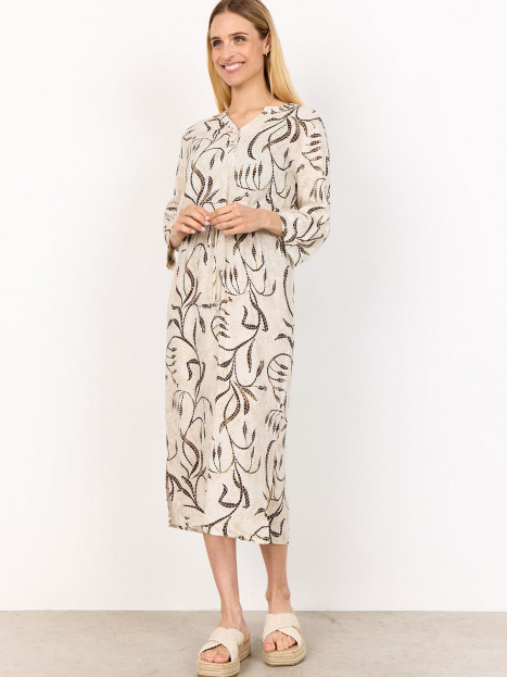 Viskosklänning Sabira sand/brun från SoyaConcept