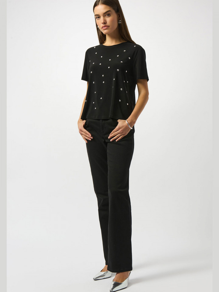 Trikåtopp svart nitar från Joseph...