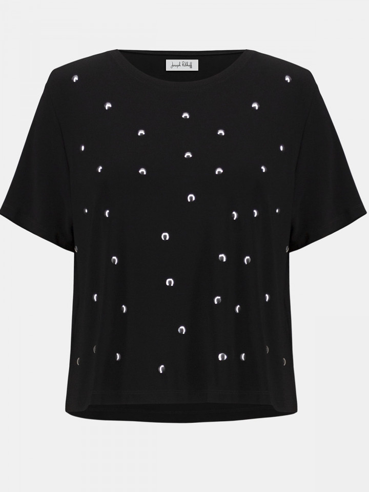 Trikåtopp svart nitar från Joseph...