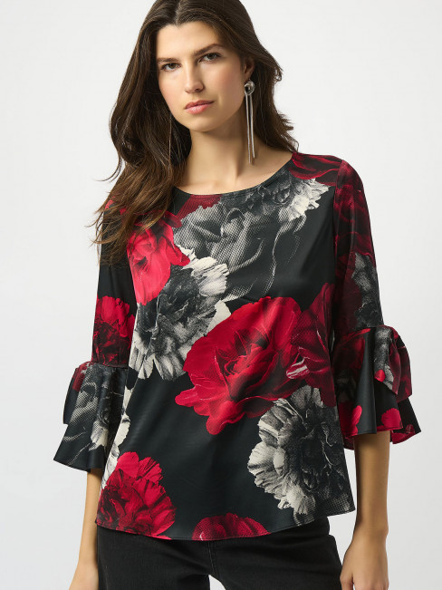 Blus röda rosor från Joseph Ribkoff