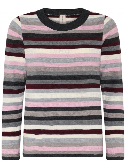 Tröja rosa/Vinröd Rand från Skovhuus 2