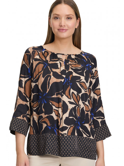 Blus svart/camel blom från Betty Barclay