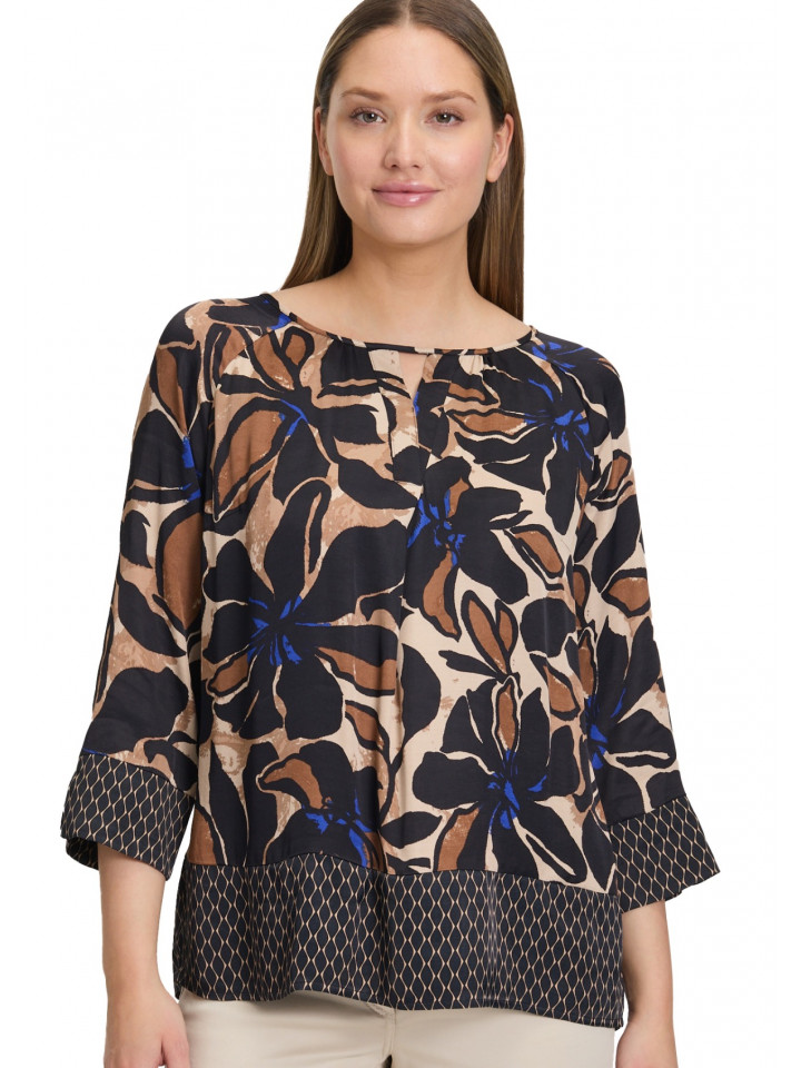 Blus svart/camel blom från Betty Barclay