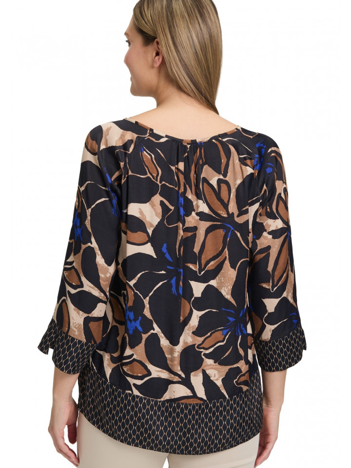 Blus svart/camel blom från Betty Barclay