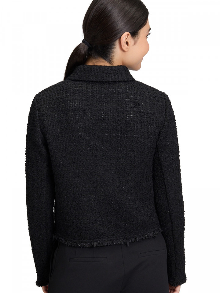 Jacka bouclé svart med guldknapp från...