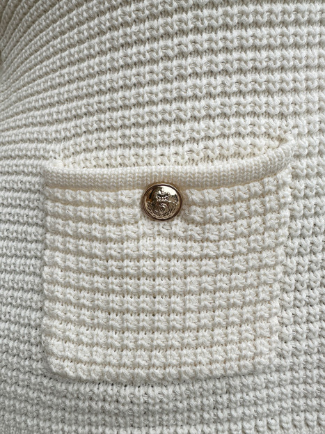 Mönsterstickad bomullskofta Chalina Cremevit från Claire