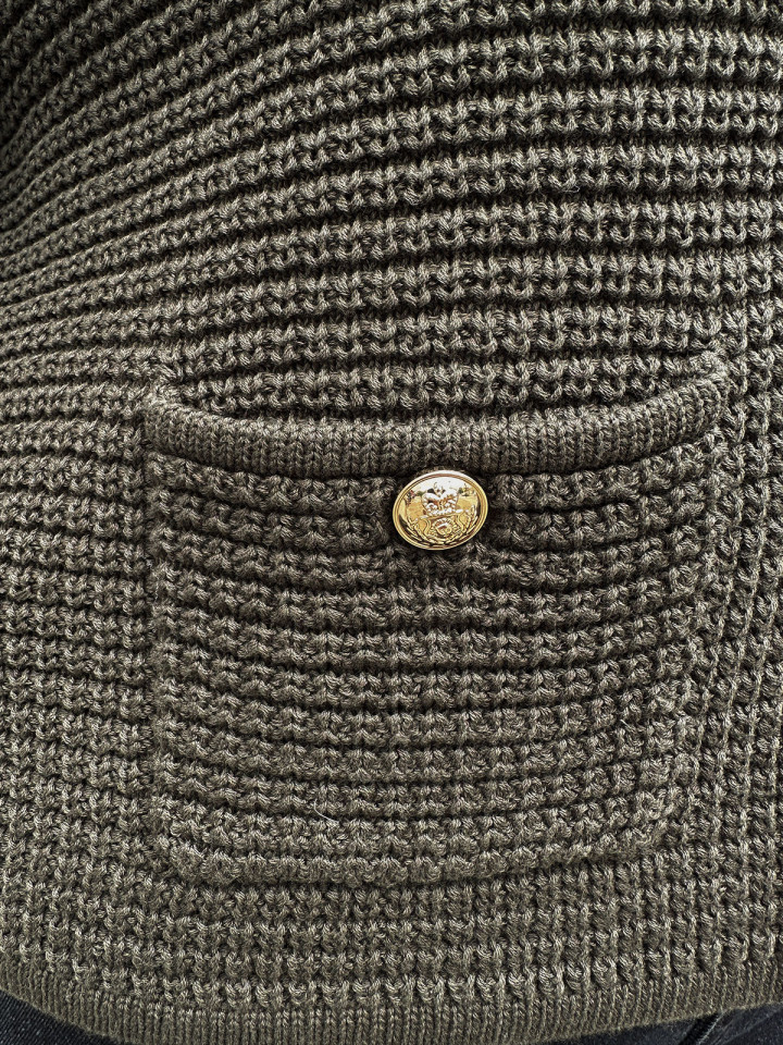 Mönsterstickad bomullskofta Chalina...