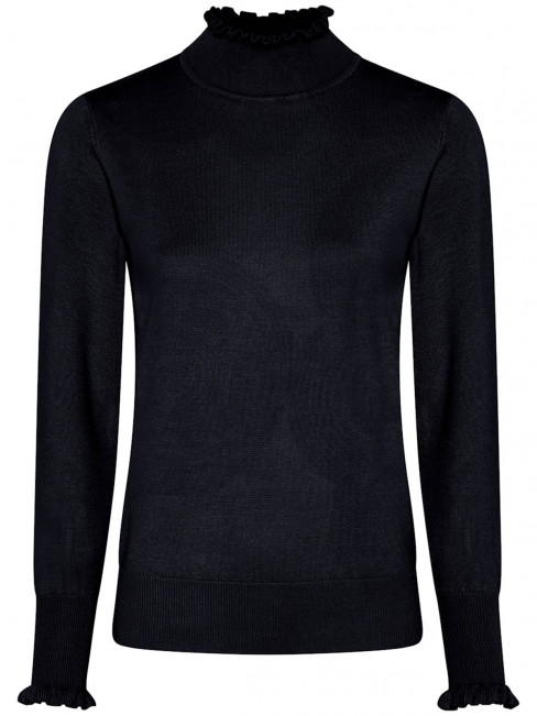 Finstickad polo marin från Micha