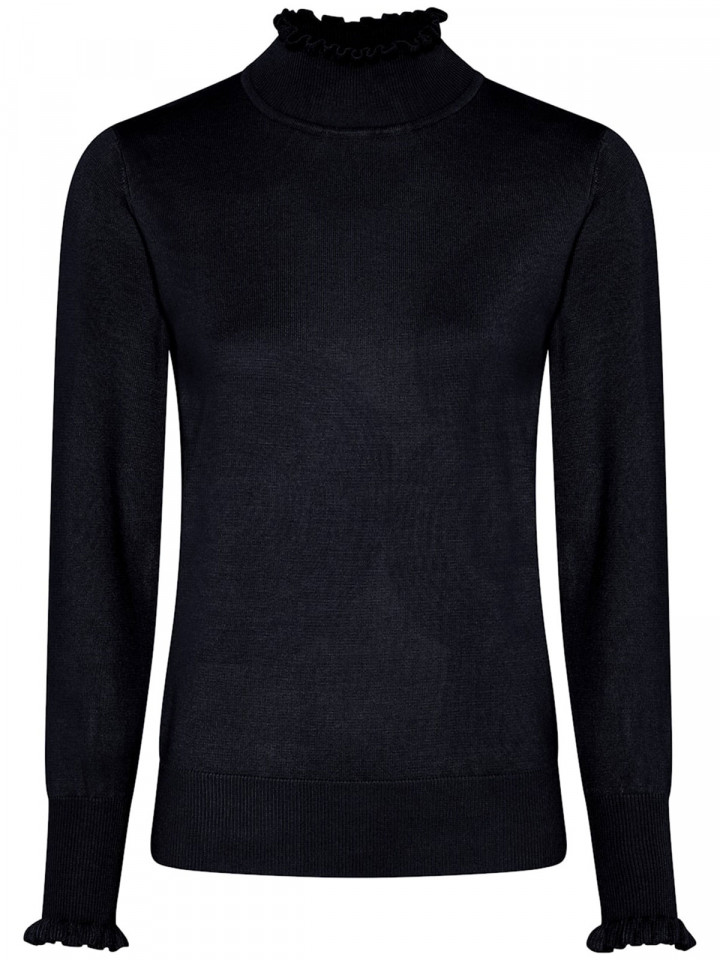 Finstickad polo marin från Micha