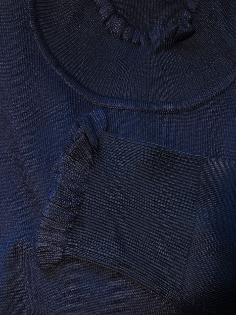 Finstickad polo marin från Micha