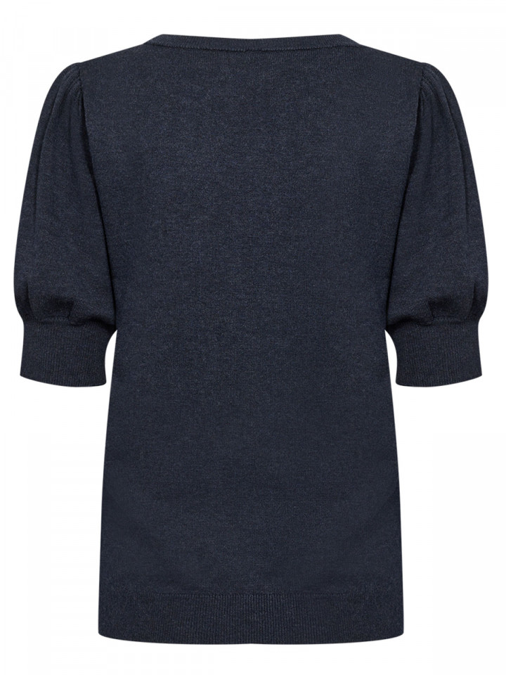 Finstickad Topp Dollie melerad marin...