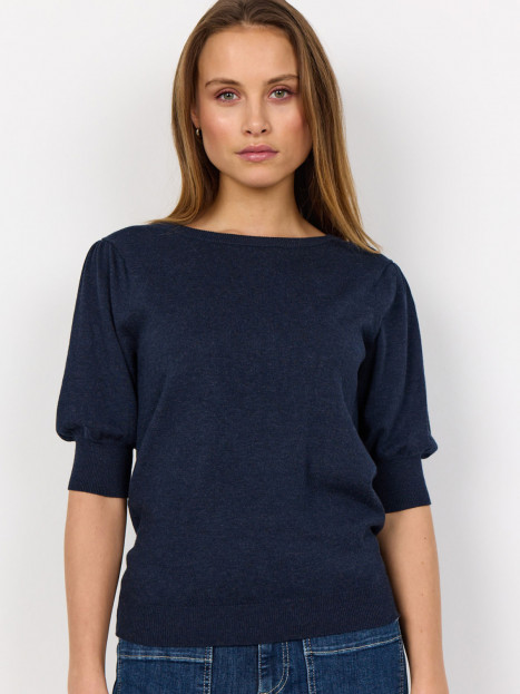 Finstickad Topp Dollie melerad marin från SoyaConcept