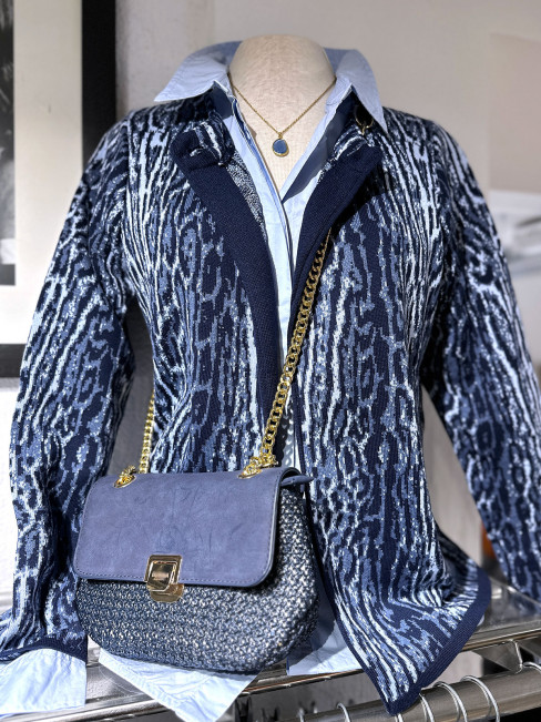 Kofta Tigermönstrad blå från Skovhuus 2