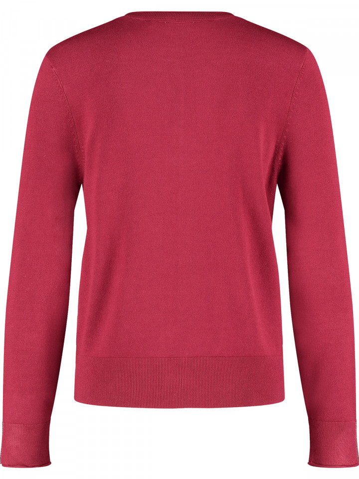 Finstickad kofta vinröd från Gerry Weber