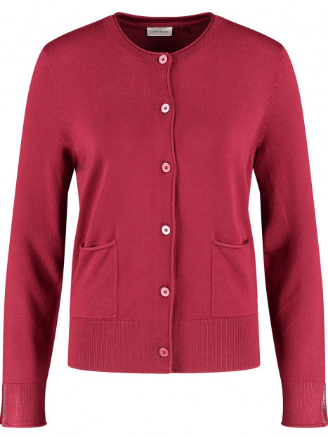 Finstickad kofta vinröd från Gerry Weber