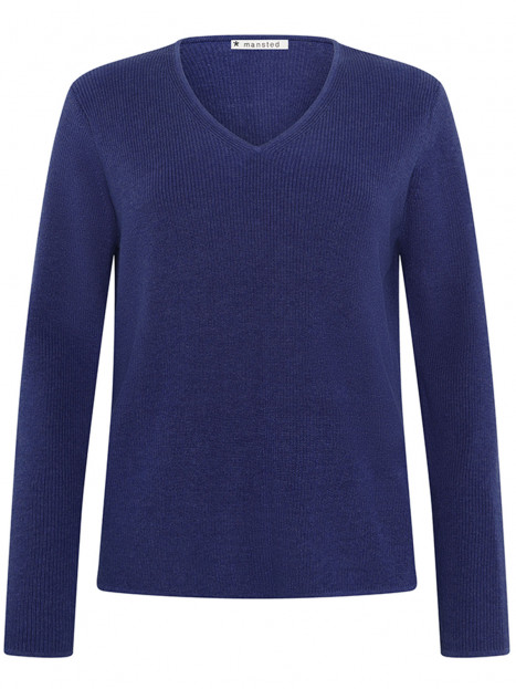 Stickad bomullströja Nerida blå från Mansted