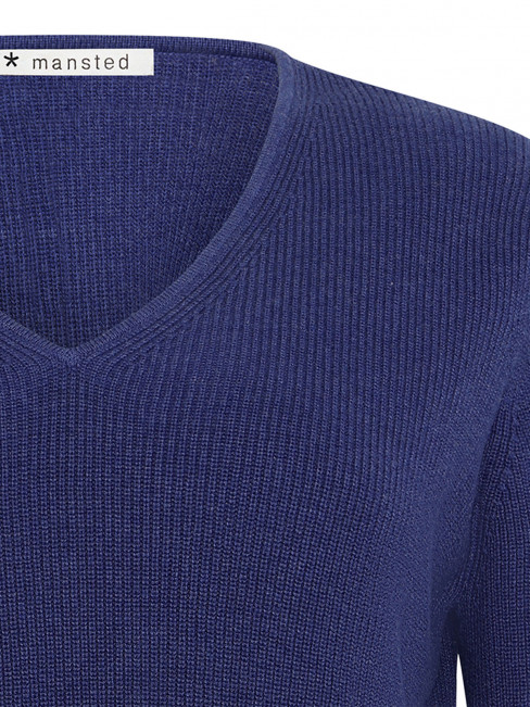 Stickad bomullströja Nerida blå från Mansted 2