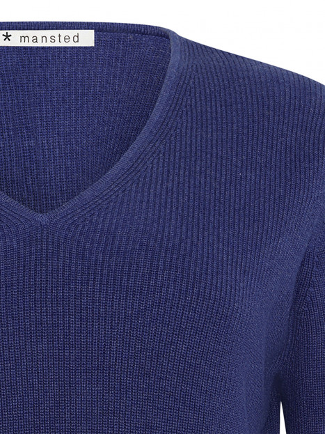 Stickad bomullströja Nerida blå från Mansted