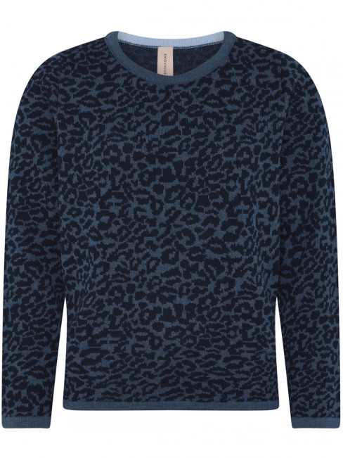 Stickad tröja blå leo från Skovhuus