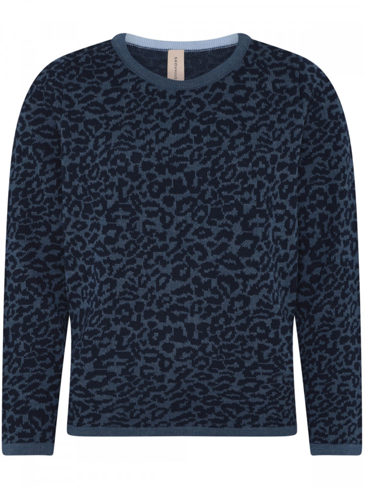 Stickad tröja blå leo från Skovhuus