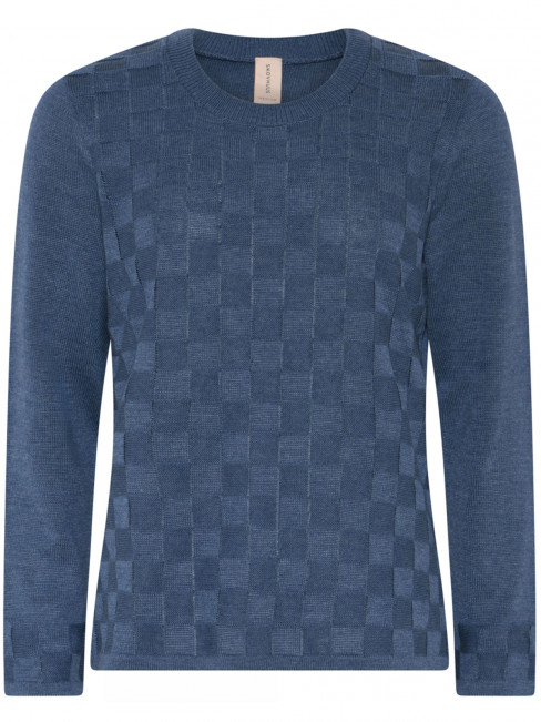 Bomullströja denimblå ruta från Skovhuus