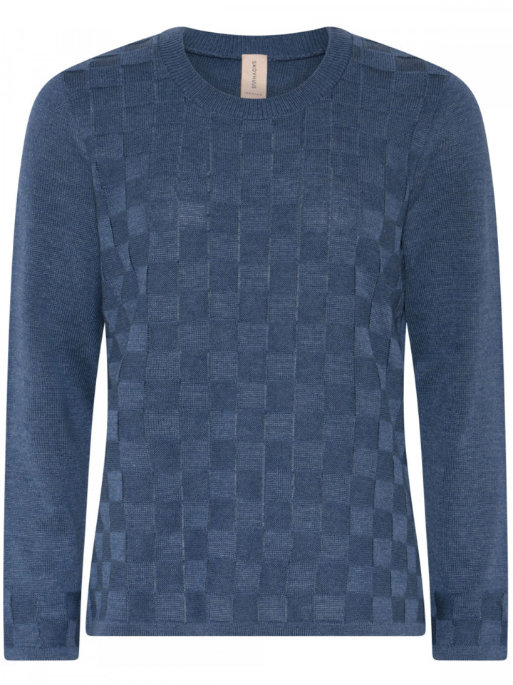 Bomullströja denimblå ruta från Skovhuus