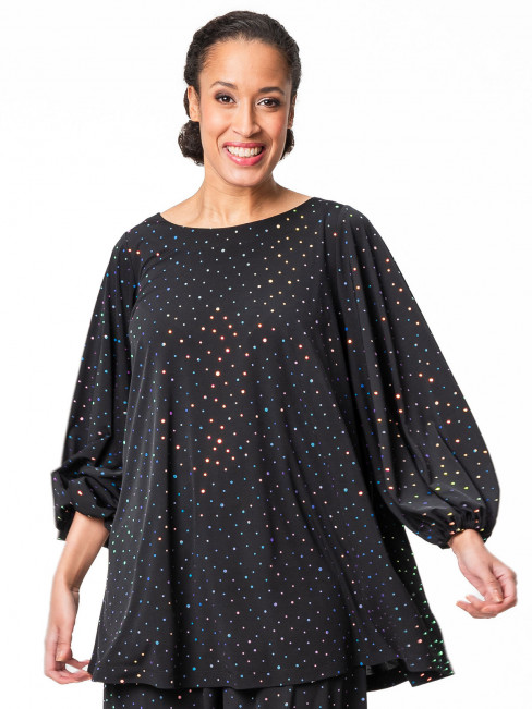 Topp med glitterande prickar svart från Aino