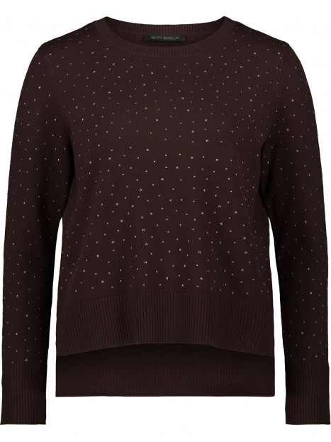 Finstickad tröja kakaobrun med mini-nitar från Betty Barclay
