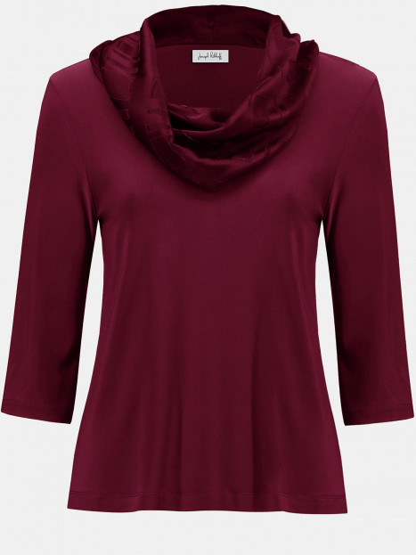 Topp vid dekorpolokrage vinröd från Joseph Ribkoff