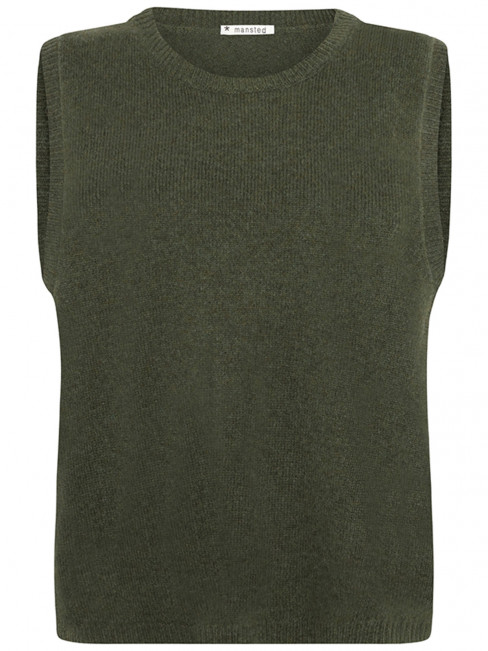 Stickad ullväst mitos grön från Mansted