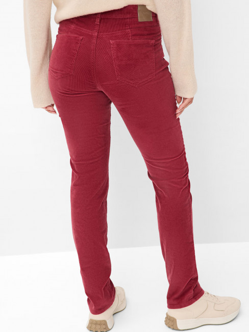 Manchesterbyxa Carola vinröd från Brax 2