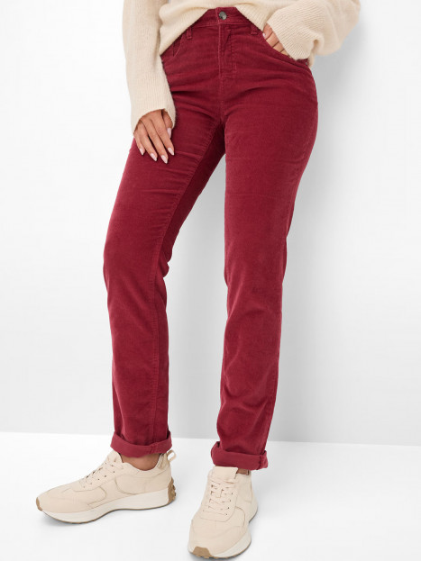 Manchesterbyxa Carola vinröd från Brax
