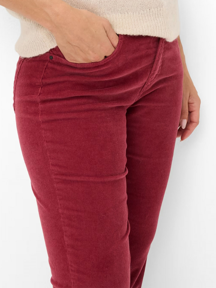 Manchesterbyxa Carola vinröd från Brax