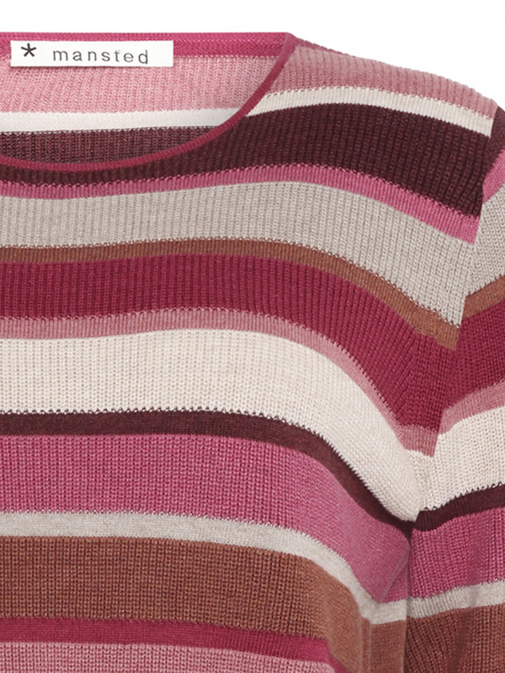 Finstickad tröja Mathilde randig röd...