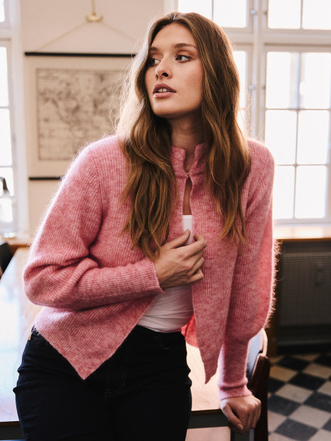 Mohairkofta rosa melerad från Claire